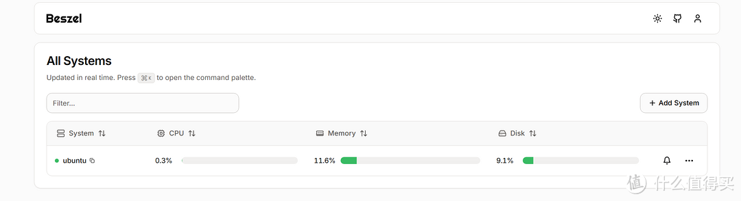 轻量的多服务器资源监控工具 Beszel