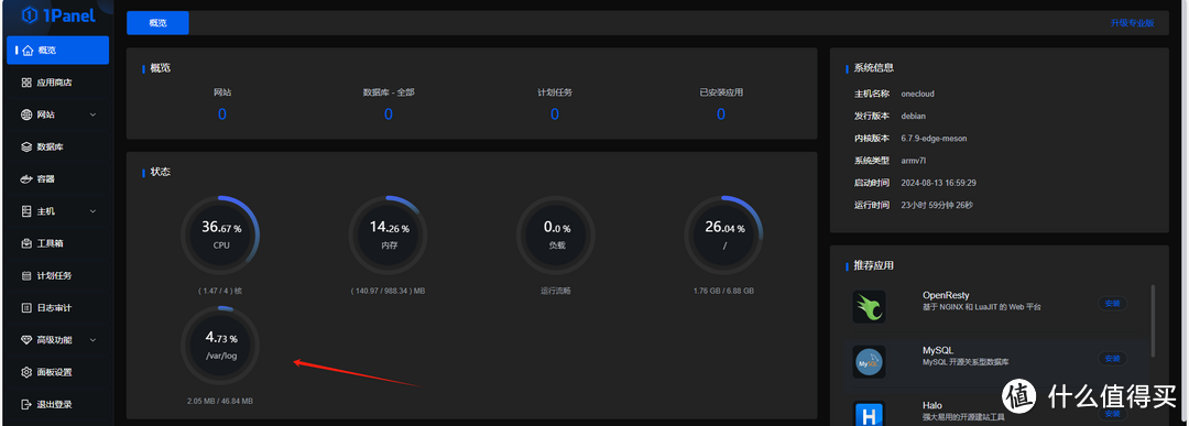 20元玩客云刷机后1panel又装不上了？曲线救嘛