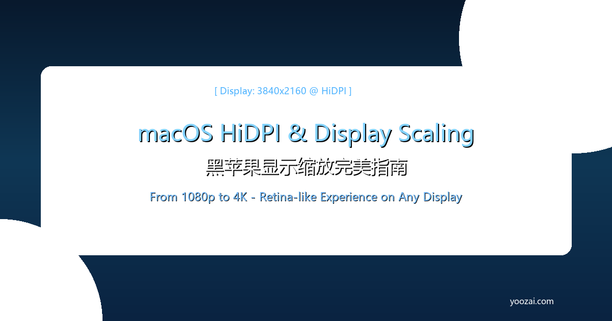 黑苹果macOS HiDPI与显示缩放全面指南：从1080p到4K的完美视觉体验方案