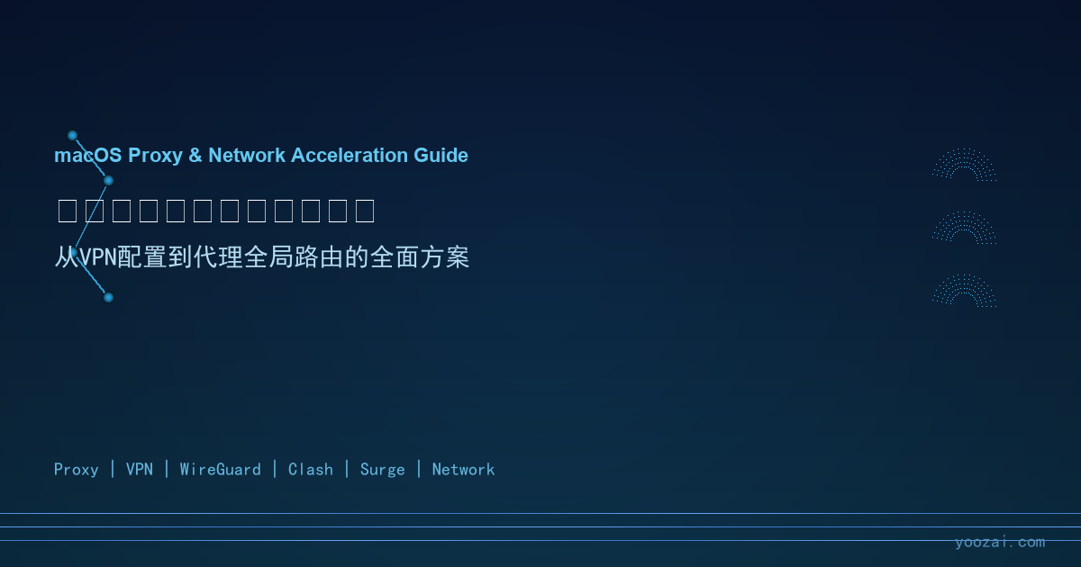 黑苹果macOS系统代理与网络加速完全指南：从VPN配置到代理全局路由的全面方案